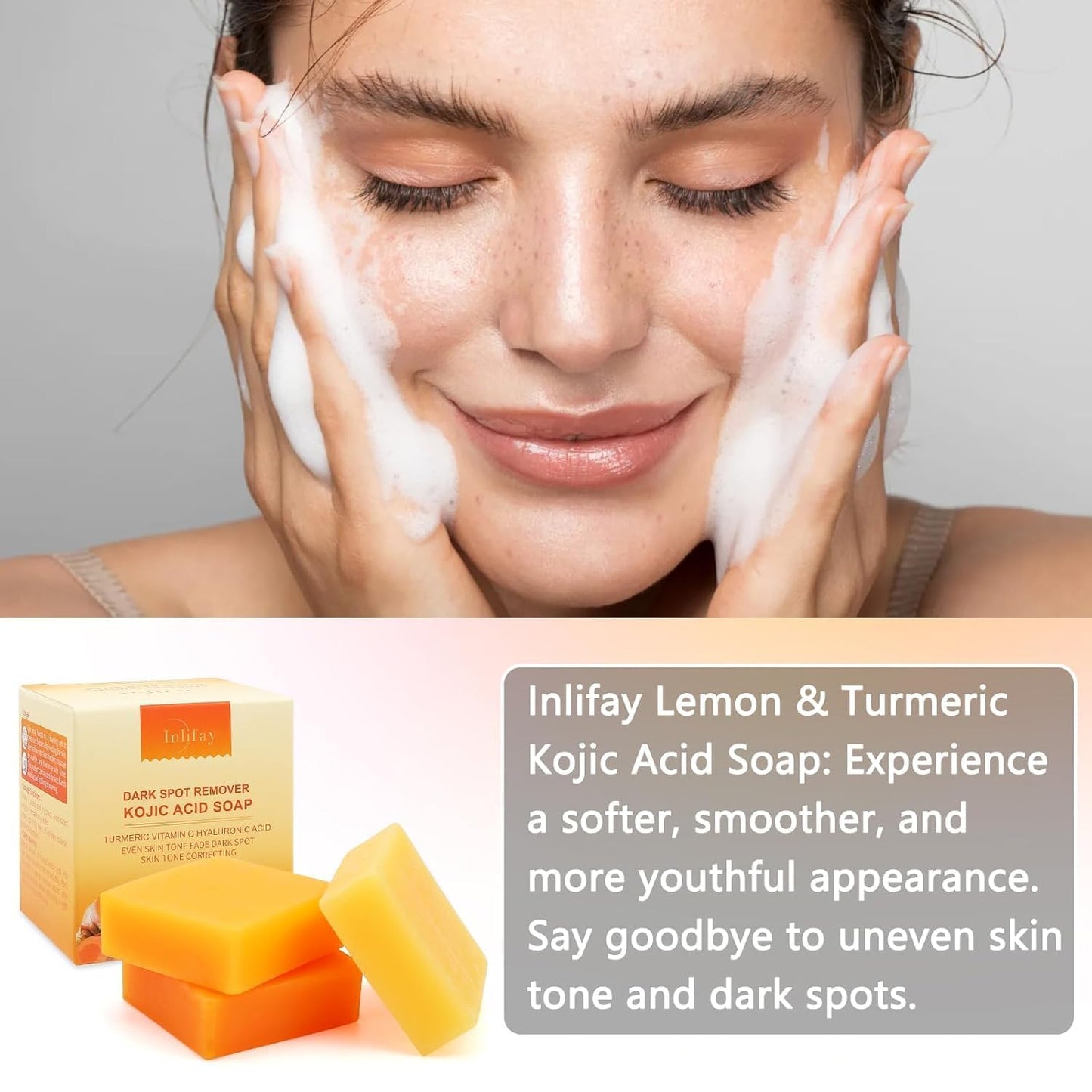 Kojic Acid Turmeric Soap: Dark Spot Remover for Face Body - Skin Cleansing Bar for Women with Hyperpigmentation - Home Travel Use in Summer
