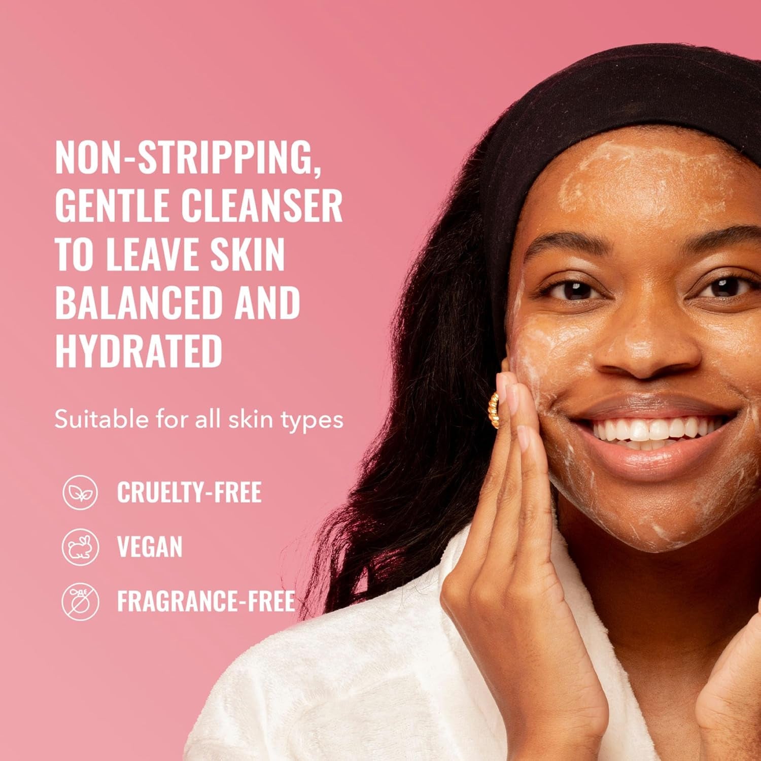 Hydrating Facial Cleansing Gel - Face Wash with Rosewater and Pineapple Extracts to Brighten, Cleanse, and Moisturize - Facial Cleanser, Skin Care