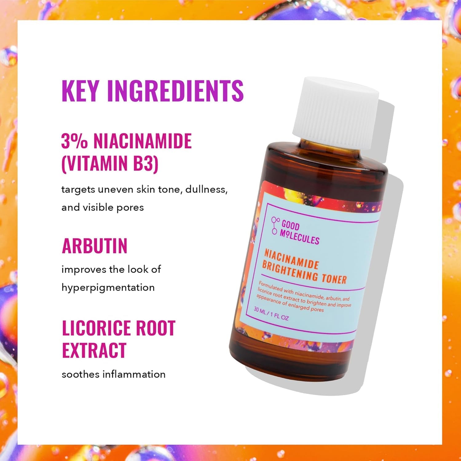 Niacinamide Brightening Toner - Toner for Face with Niacinamide and Arbutin for Skin Tone Balancing- Pore Minimizer, Skin Care for Face
