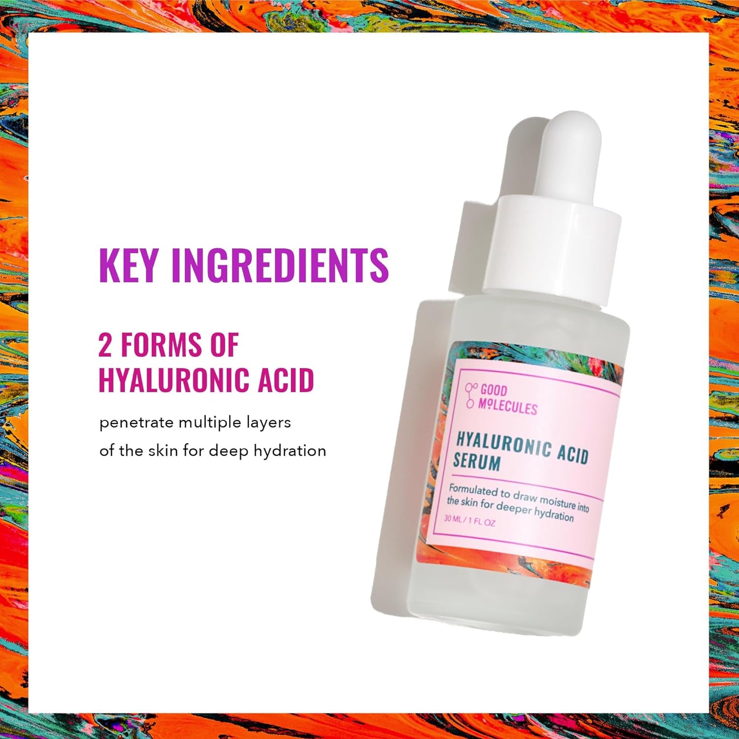 Hyaluronic Acid Serum - 1% Hyaluronic Acid Non-Greasy Ultra Hydrating Serum, Facial Moisturizer for Plumper Skin, Skin Care for Face