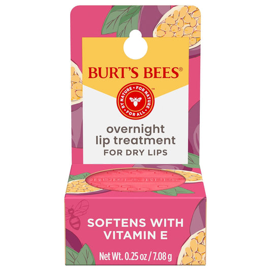 Overnight Lip Sleeping Mask, 0.25 Oz - Moisturizing, Hydrating, Exfoliating, Reduces Fine Lines, Ceramide Infused, Passionfruit Scent