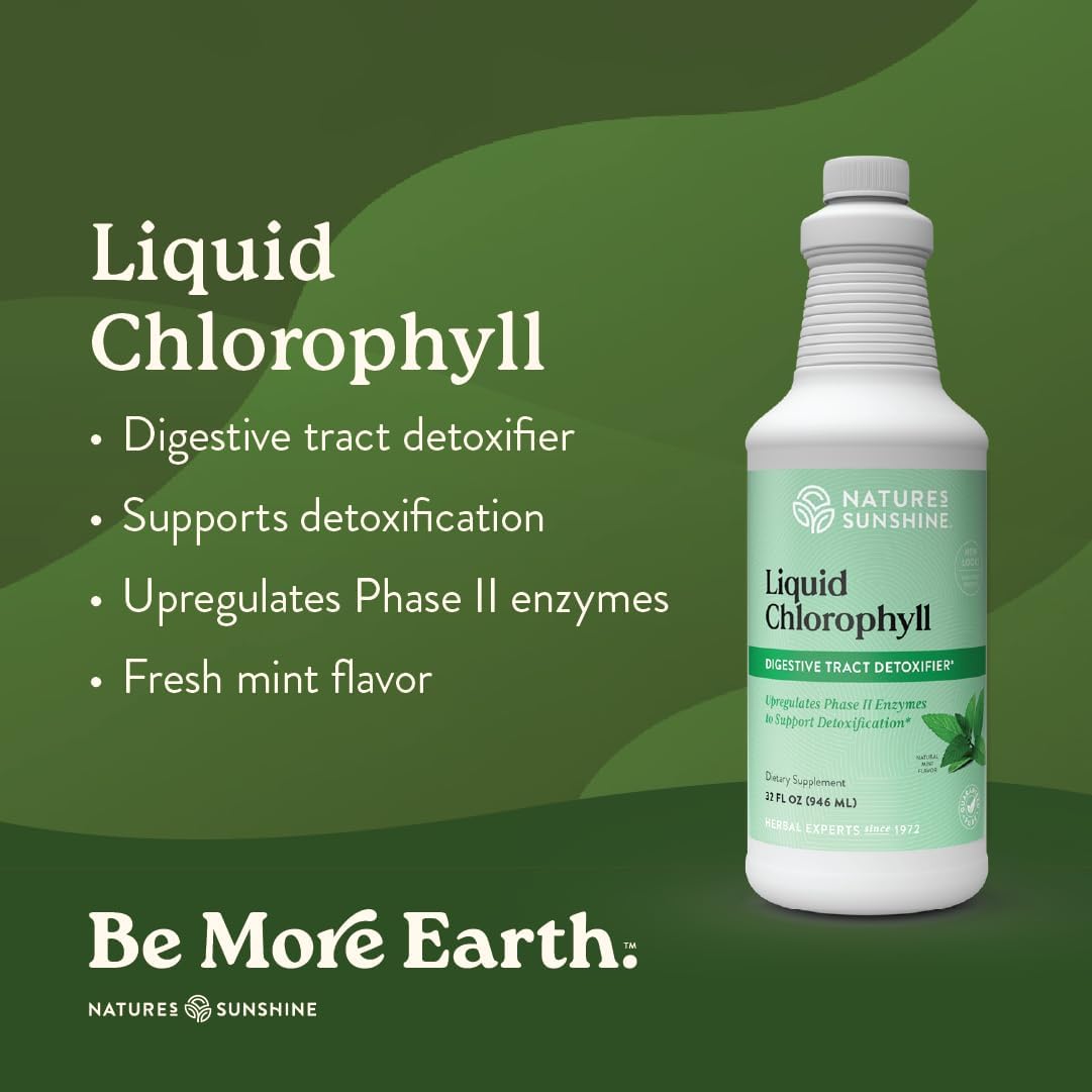 Liquid Chlorophyll - Immunity Support, Detox & Cleanse, Chlorophyll Liquid Drops with Spearmint Oil, Natural Energy Boost, Internal Deodorant - 16 Fl Oz