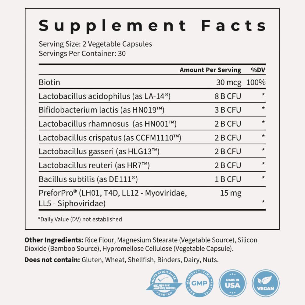 Dr. Formulated Vaginal Probiotics for Women Odor & Itch Support, Urinary & Gut Health, Ph Balance | Womens Daily Probiotic with Patented Prebiotics & Lactobacillus for Feminine Wellness