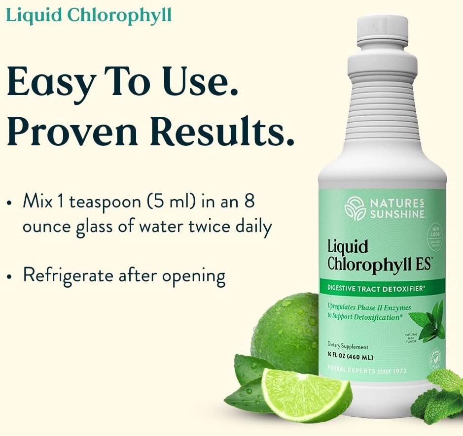Liquid Chlorophyll - Immunity Support, Detox & Cleanse, Chlorophyll Liquid Drops with Spearmint Oil, Natural Energy Boost, Internal Deodorant - 16 Fl Oz