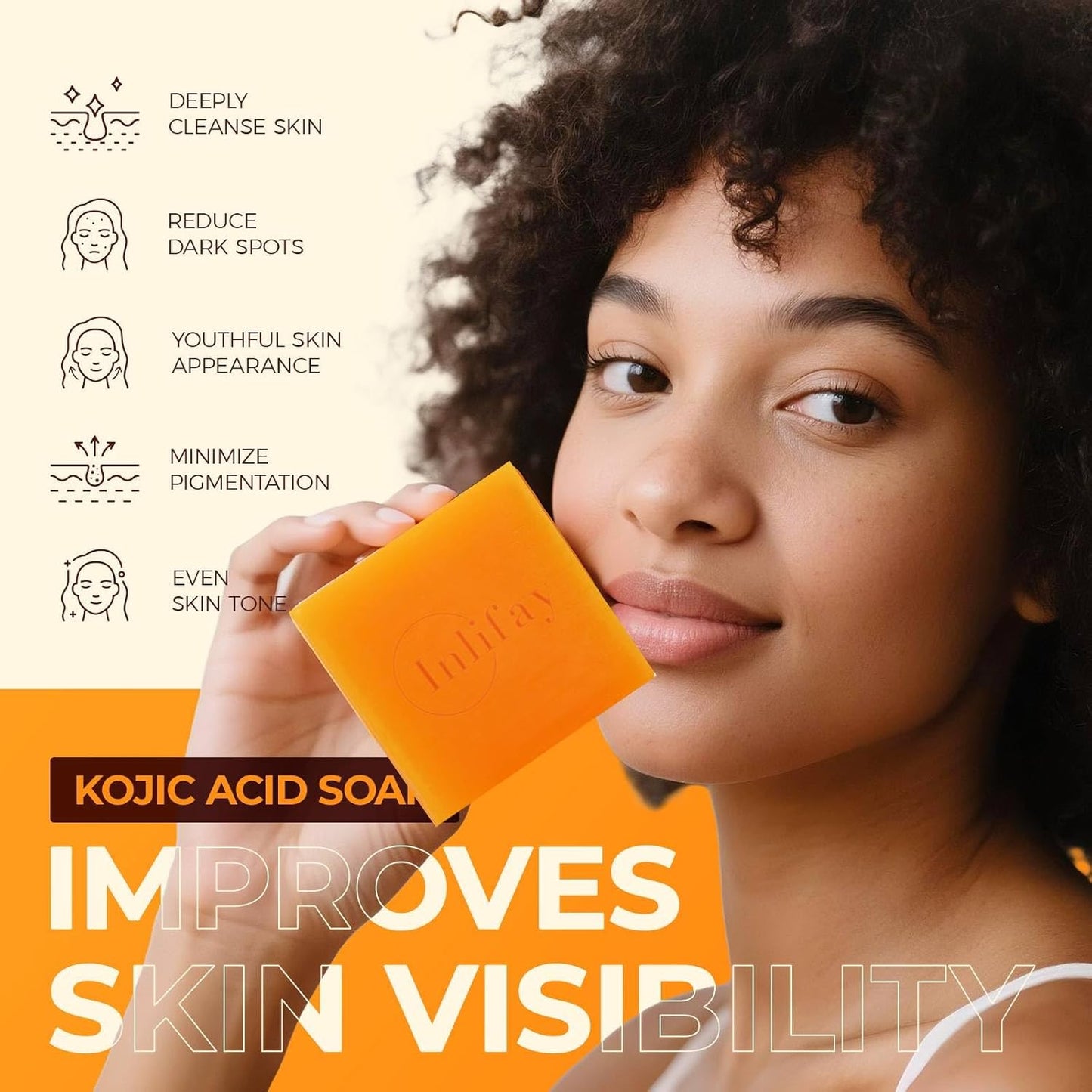 Kojic Acid Turmeric Soap: Dark Spot Remover for Face Body - Skin Cleansing Bar for Women with Hyperpigmentation - Home Travel Use in Summer