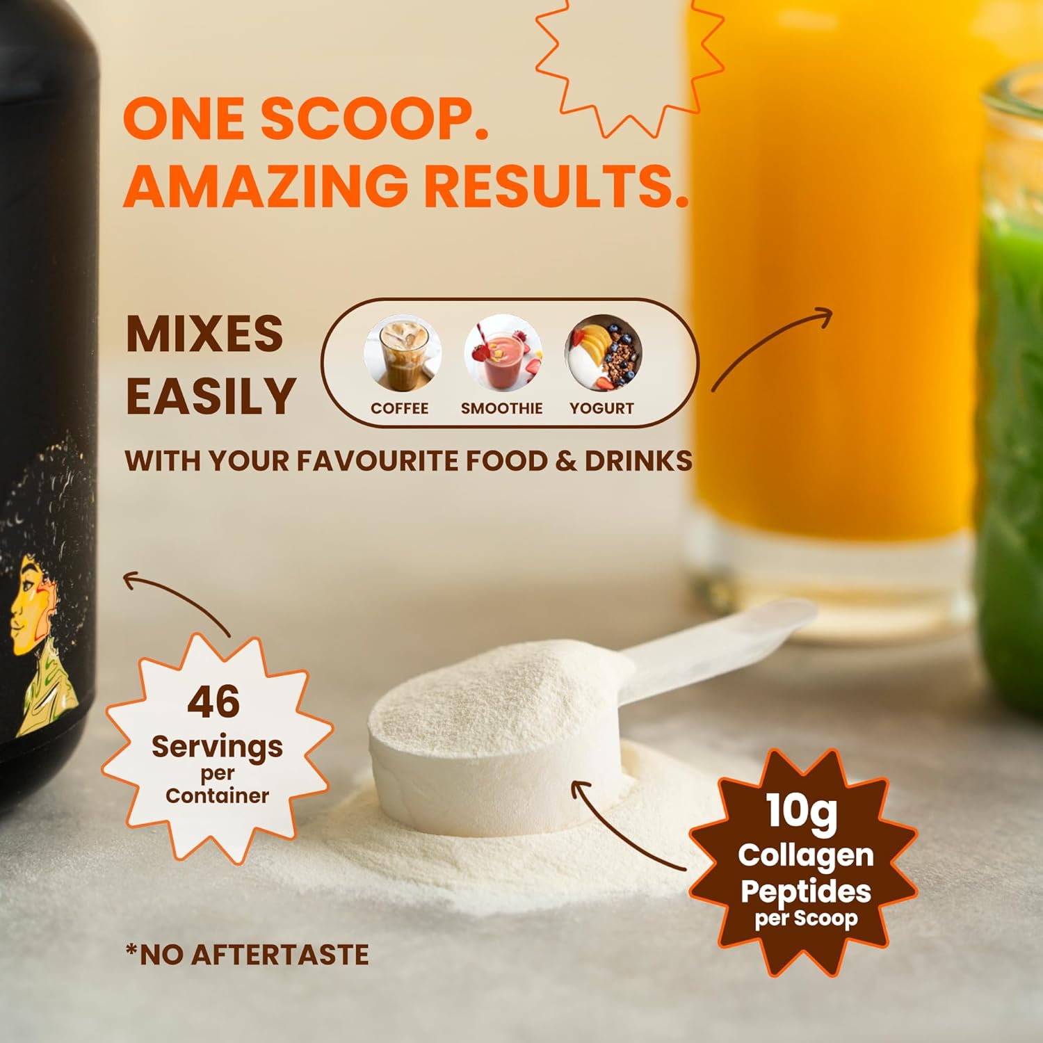 | Collagen Peptides Powder - Collagen for Skin, Hair & Nails - Unflavoured Hydrolyzed Collagen Powder, Dairy-Free, Gluten-Free Collagen for Women and Men - 16Oz