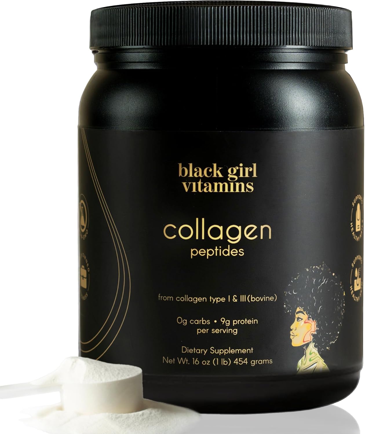 | Collagen Peptides Powder - Collagen for Skin, Hair & Nails - Unflavoured Hydrolyzed Collagen Powder, Dairy-Free, Gluten-Free Collagen for Women and Men - 16Oz
