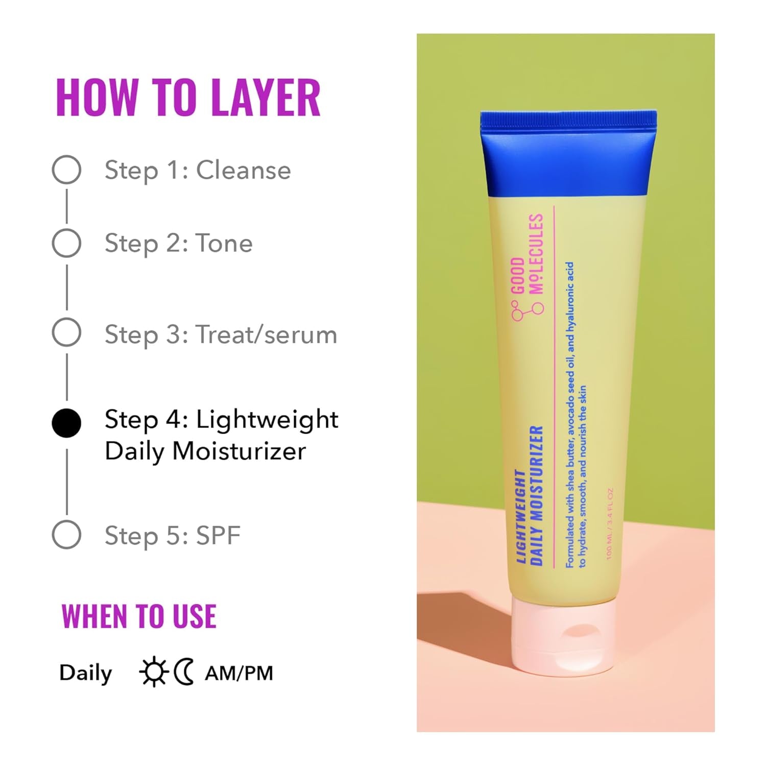 Lightweight Daily Moisturizer - Non-Greasy Face Moisturizer with Shea Butter and Hyaluronic Acid for Deep Hydration - Face Lotion, Skin Care for Face