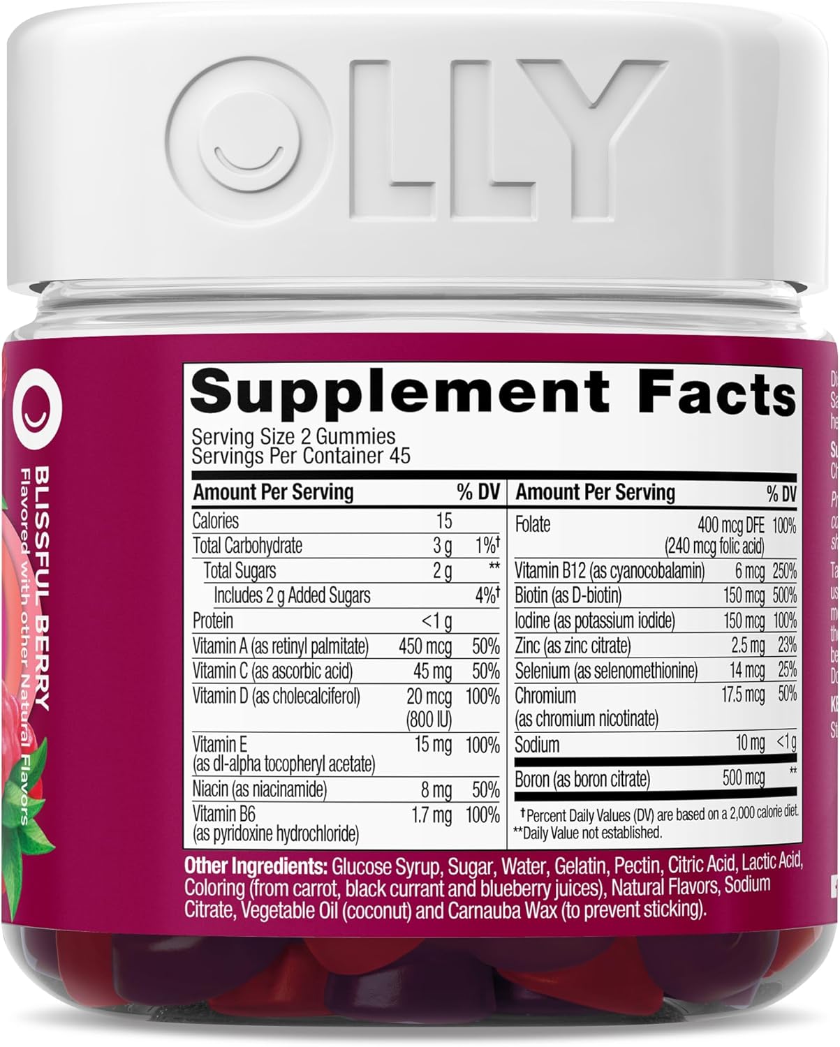 Women'S Multivitamin Gummy, Vitamins A, D, C, E, Biotin, Folic Acid, Adult Chewable Vitamin, Berry Flavor, 45 Day Supply - 90 Count