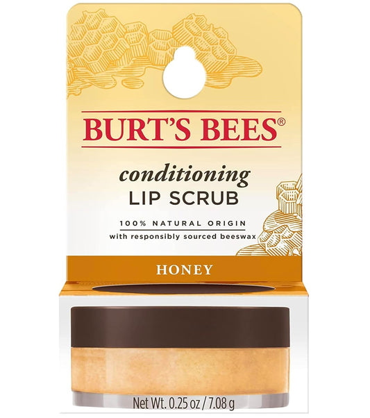 Conditioning Honey Lip Scrub, Exfoliates & Conditions Dry Lips, with Honey Crystals, Use with Overnight Intense Treatment, Natural Origin Care, 0.25 Oz.
