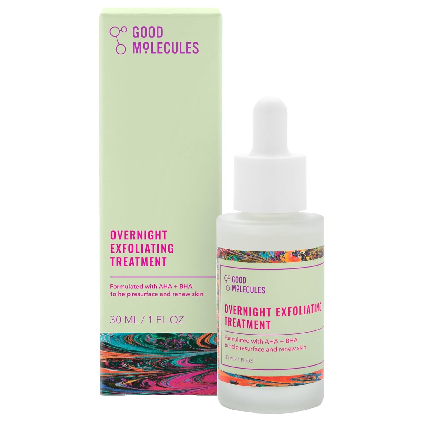 Overnight Exfoliating Treatment - Face Exfoliator with AHA & BHA Lightweight Formula - Pore Minimizer, Facial Skin Care with Glycolic & Salicylic Acid